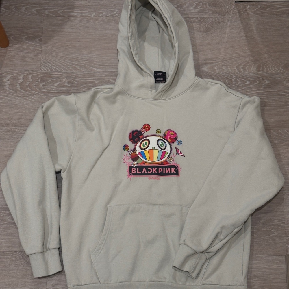 BLACKPINK X TAKASHI MURAKAMI NTWRK FLOWER LOGO UNISEX LARGE HOODIE